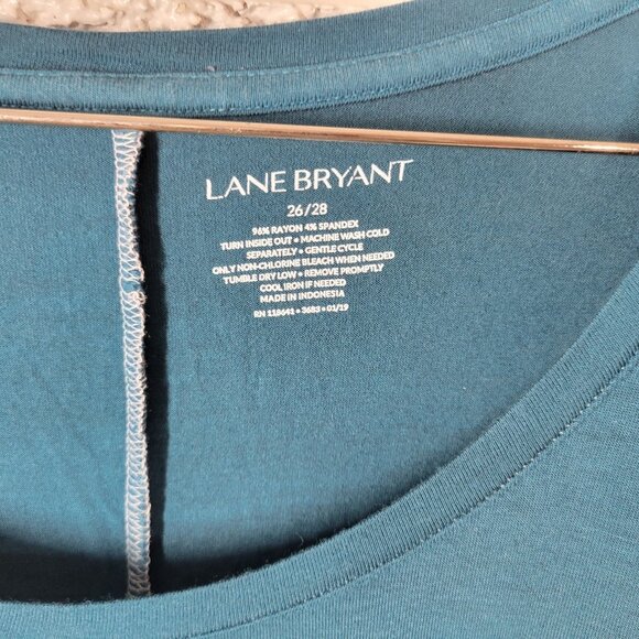 Lane Bryant Womens Top 26 28 Plus Tee Tunic Blue Ombre Comfy Casual BLU173E - Picture 6 of 7